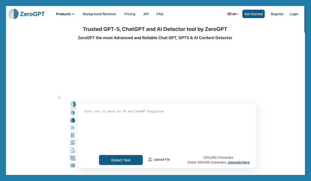 zerogpt homepage
