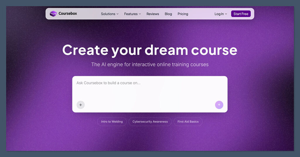 Coursebox.ai homepage