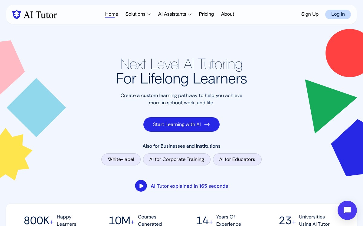 AI-Tutor.ai homepage